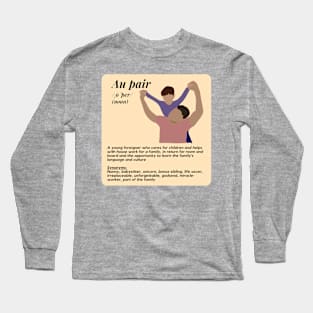 Au pair definition female peach Long Sleeve T-Shirt